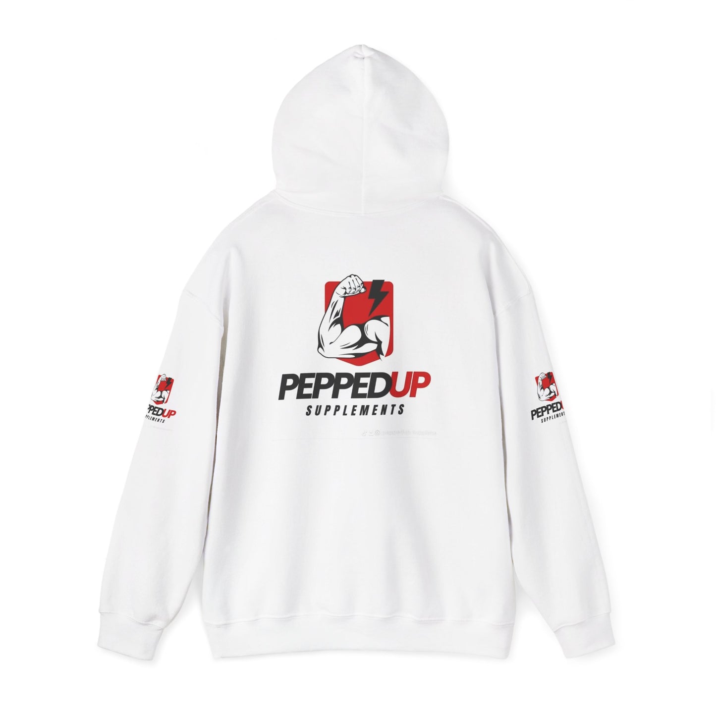 PeppedUp Supplements Hoodie — Muscle Logo Athletic Pullover