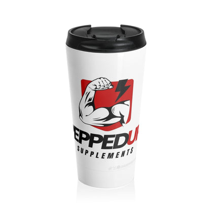 Muscle Bolt Stainless Steel Travel Mug — 'Pumped' Gym Energy Coffee Tumbler