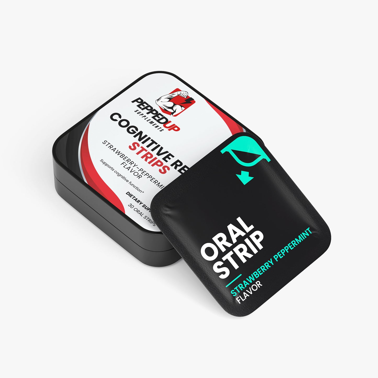 L-Theanine, GABA & Vitamin B6 Oral Strips – Strawberry Peppermint | 30 Strips