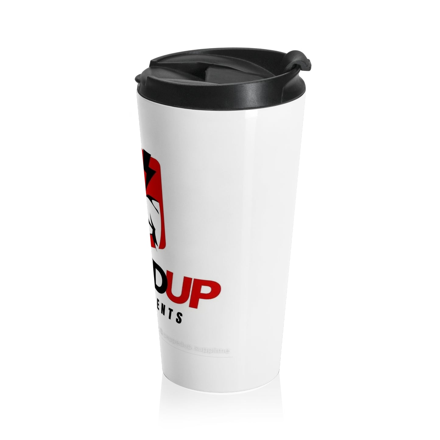 Muscle Bolt Stainless Steel Travel Mug — 'Pumped' Gym Energy Coffee Tumbler