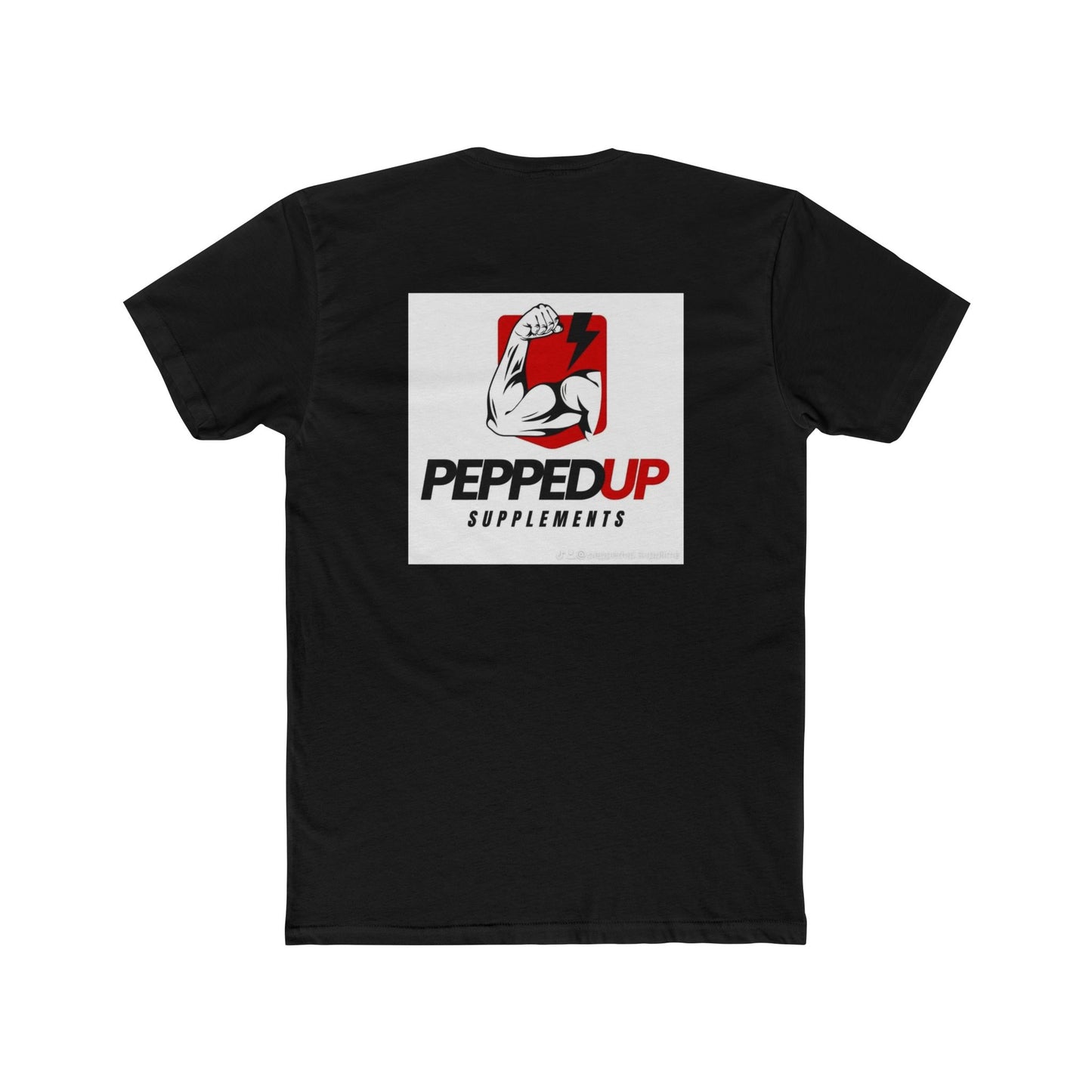 PeppedUp Supplements Tee — Athletic Muscle Logo T‑Shirt