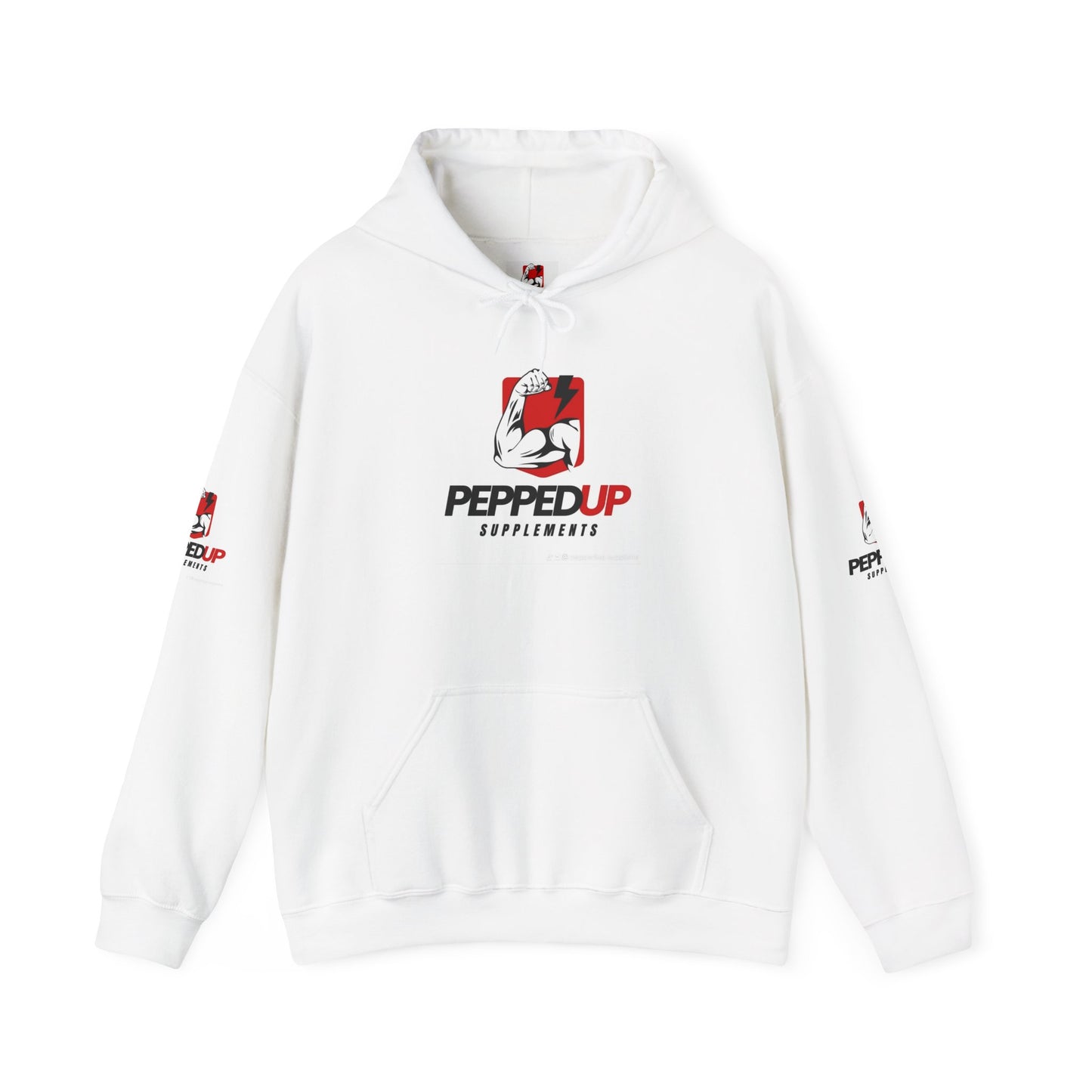 PeppedUp Supplements Hoodie — Muscle Logo Athletic Pullover