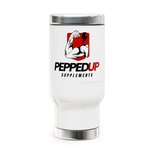 Pepped Up Supplements 14oz Stainless Travel Mug with Handle
