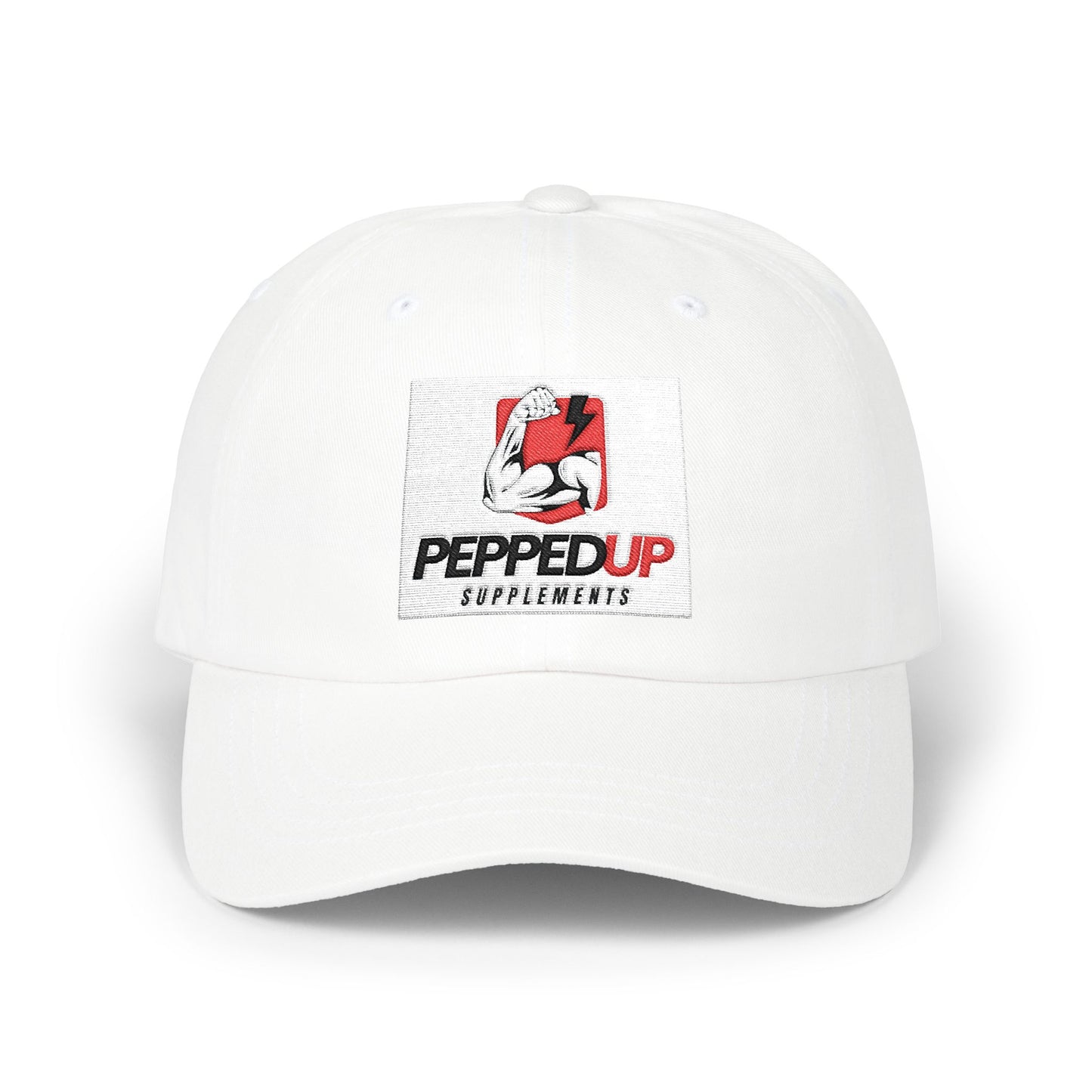 PeppedUp Supplements Classic Dad Cap — Fitness Logo Trucker Hat