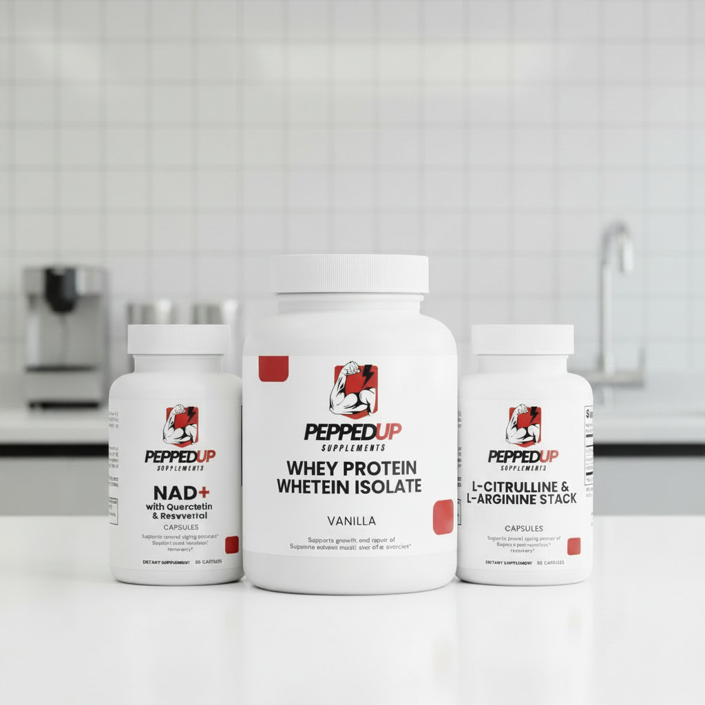 GLP1 Support Bundle - Pure3 Whey Protein, L-Citrulline & L-Arginine Stack, and NAD+ with clinical laboratory background